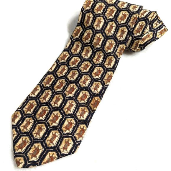 Vintage Men's 100% Silk Tie Abstract Print - By KASPER - Picture 3 of 15